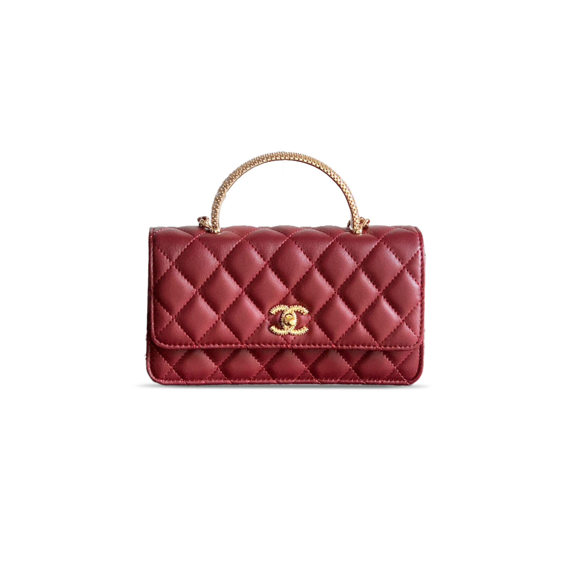 Ch**el mini rhinestone handle accordion bag (18.5*11*6cm)